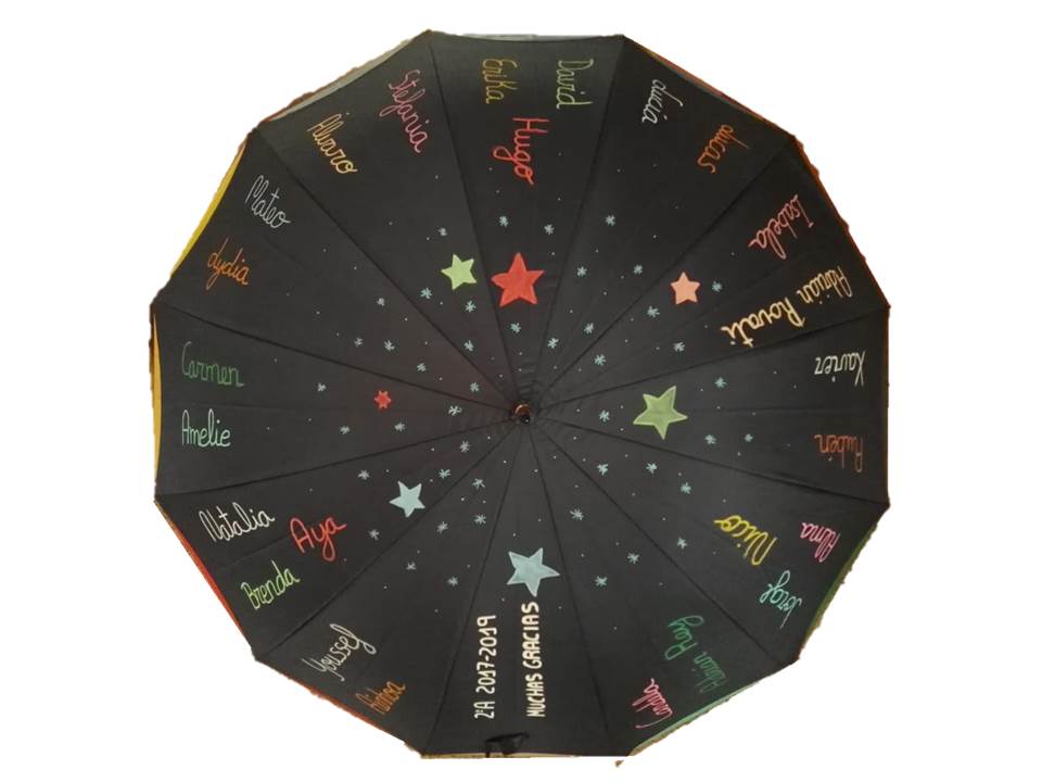 paraguas para profesores con nombres